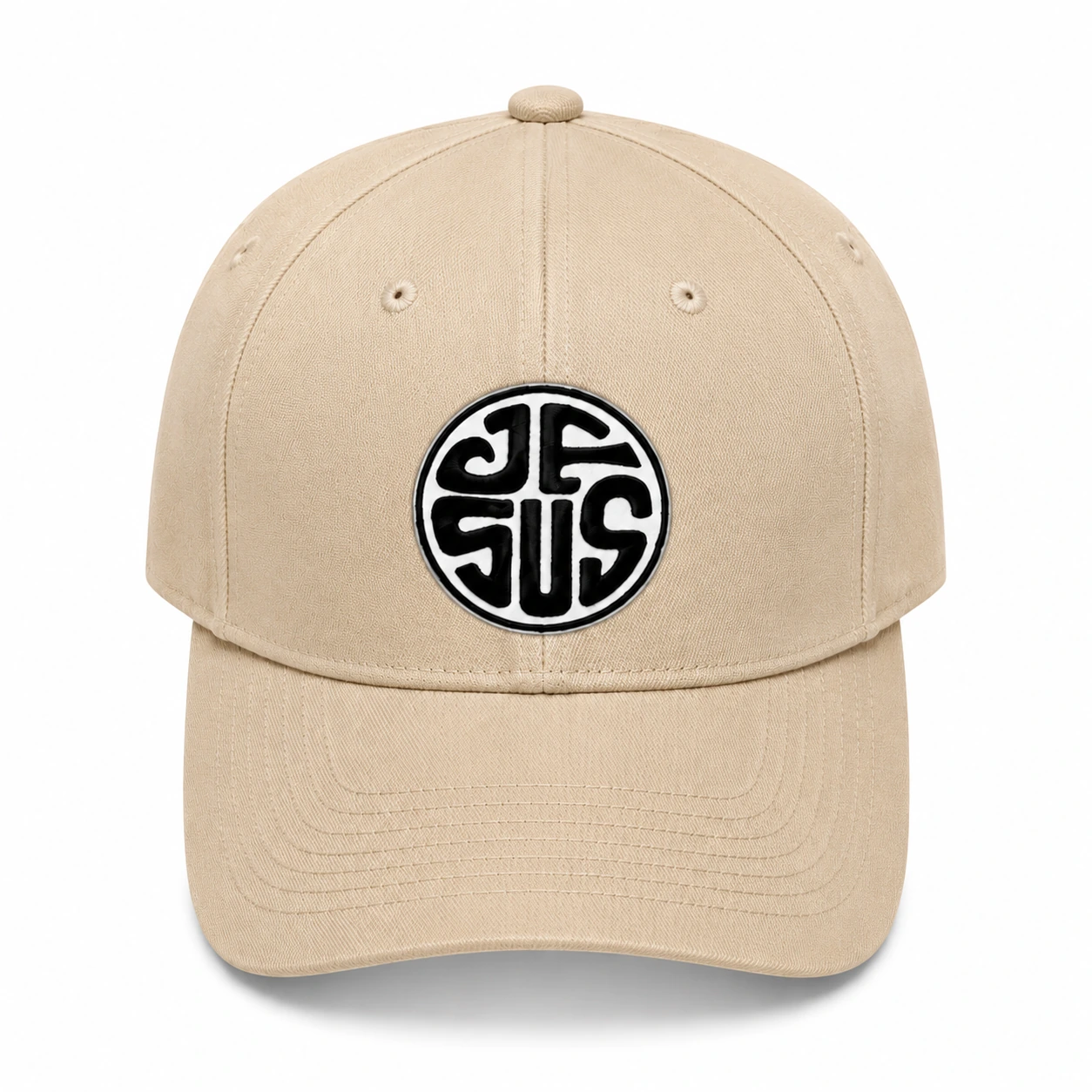 Jesus Monogram Christian snapback cap in Beige