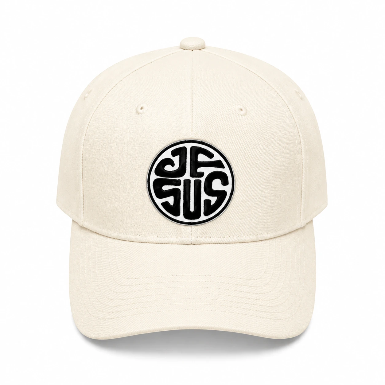 Jesus Monogram Christian snapback cap in Cream