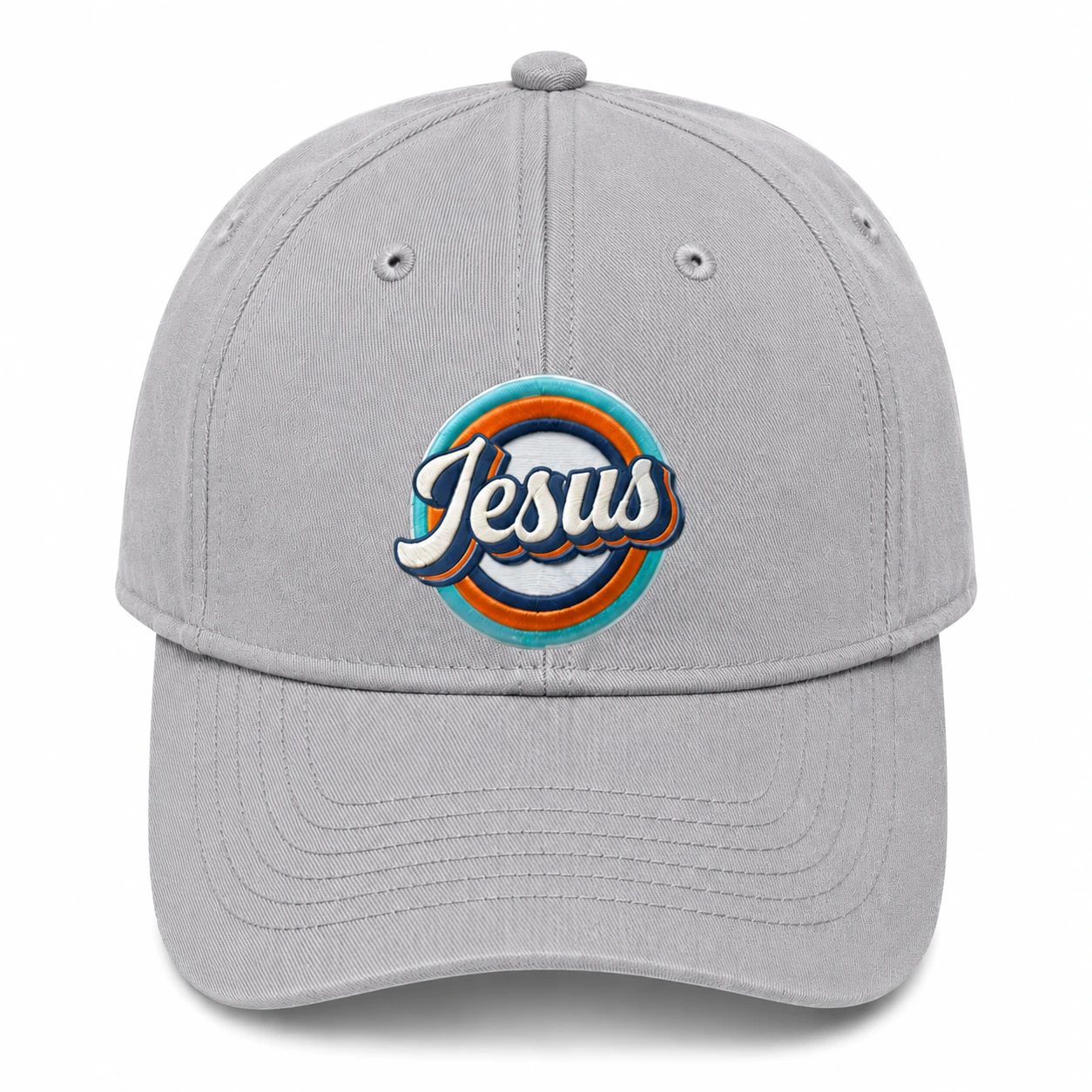 Jesus Retro Colorful Christian snapback cap in Gray