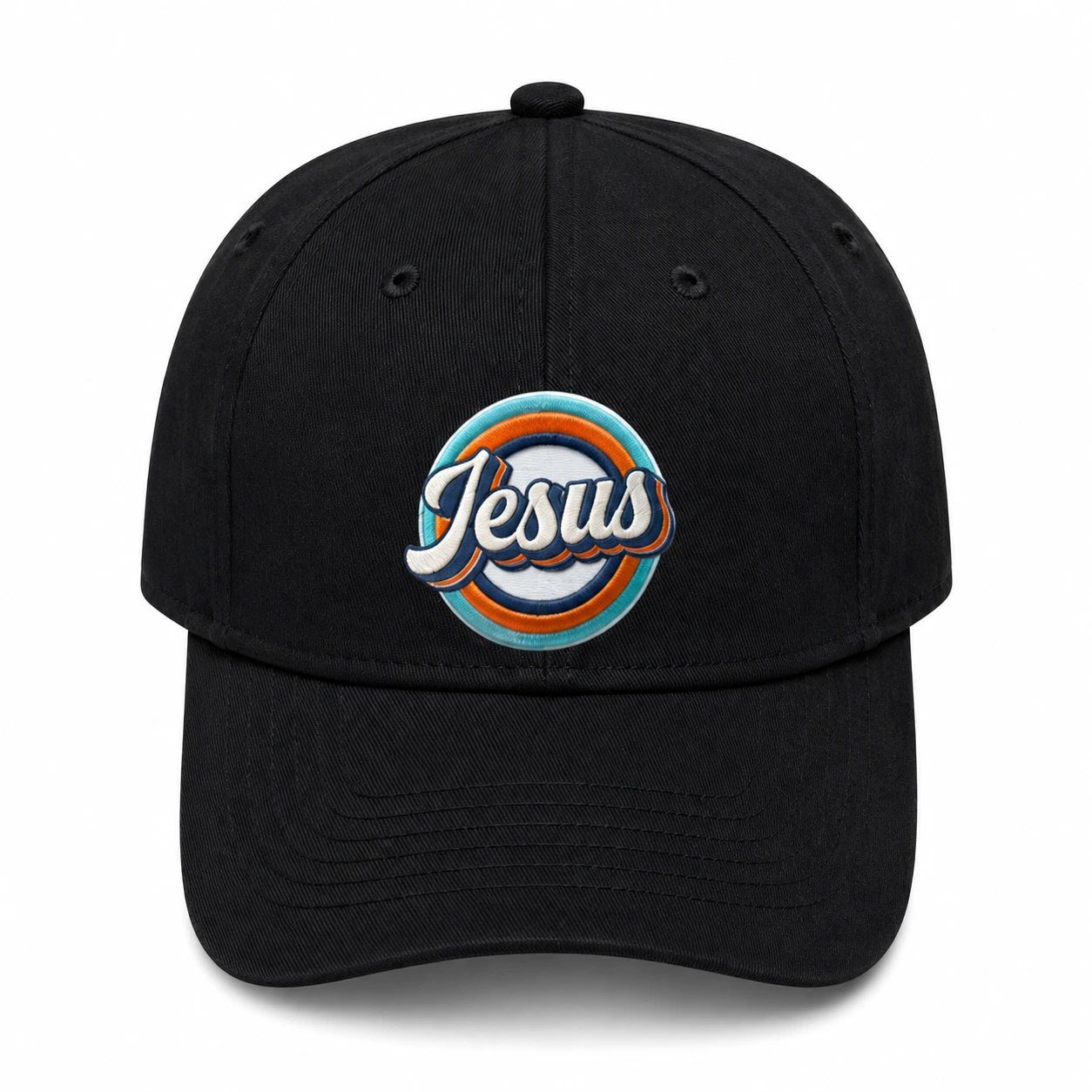 Jesus Retro Colorful Christian snapback cap in Black